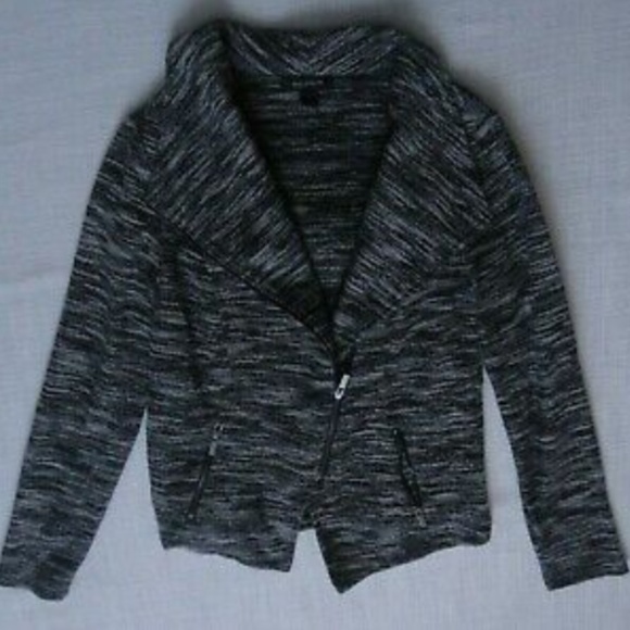 HALOGEN Knit Moto Jacket Black White PNT HA328806M - Picture 4 of 6